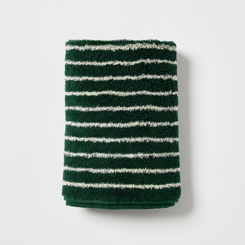 Yves Rocher Soft Cotton Stripe Towel 180g Green Set of 5