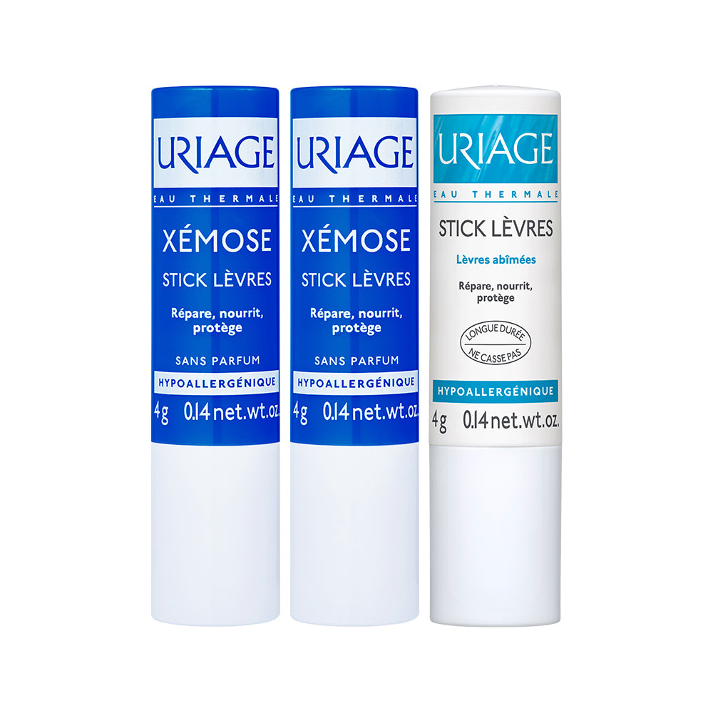 Uriage Xemose Stick Levres 4g x2 + Original 4g x1 (3 Pack)