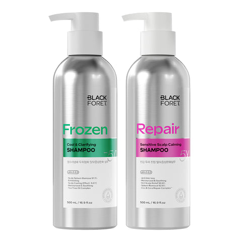 Black Foret Cool & Deep Clean Hair Loss-Relief Shampoo 500ml x2