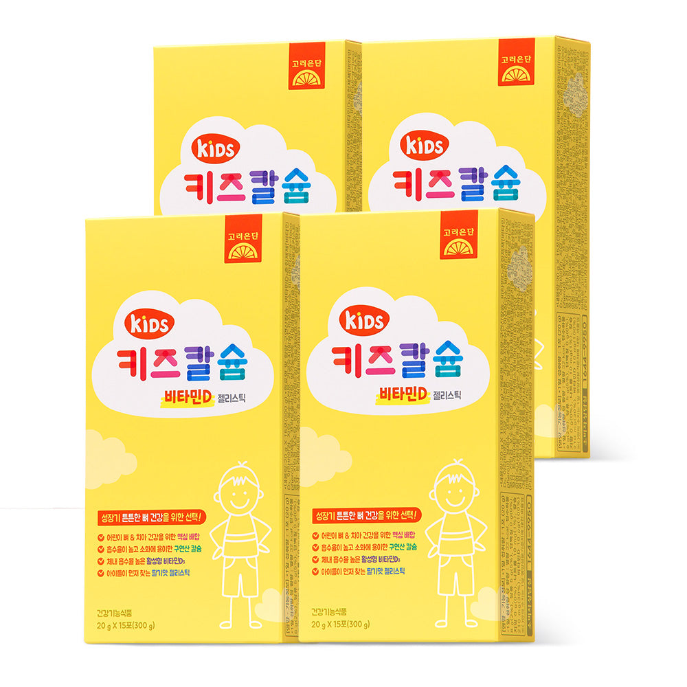 Koreaeundan Kids Calcium and Vitamin D Jelly Sticks 15 Sticks x 4