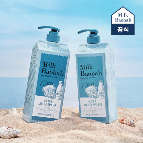 Milk Baobab Cera Shampoo + Body Wash Set, Ocean Breeze - 1.2L x 2