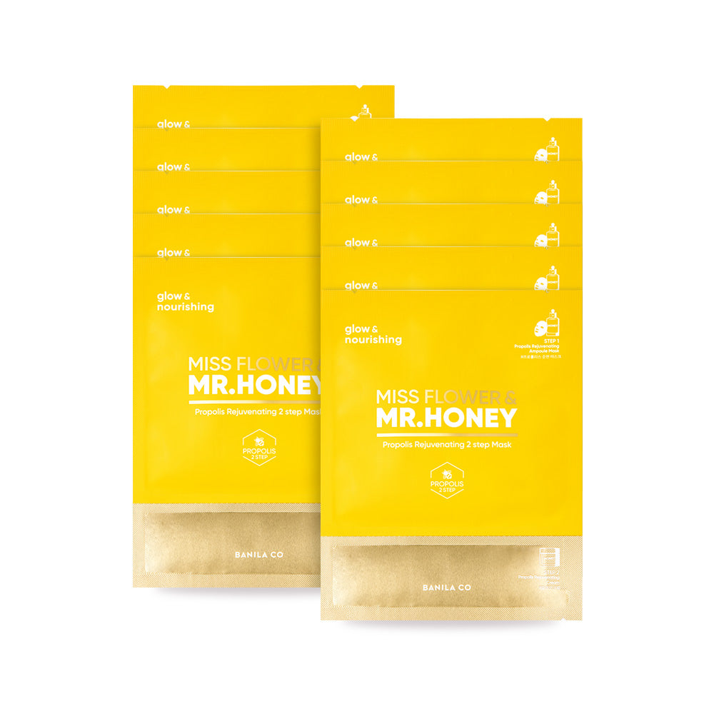 Banila Co Miss Flower & Mr. Honey Propolis Rejuvenating 2-Step Mask (10 Sheets)