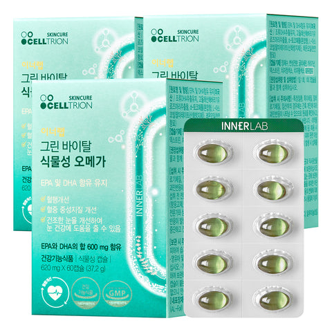 Celltrion InnerLab Green Vital Plant-Based Omega-3 60 Capsules 3-Box Set