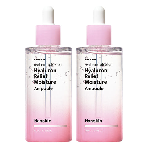 Hanskin Real Complexion Hyaluron Relief Moisture Ampoule 100ml (2 Pack)