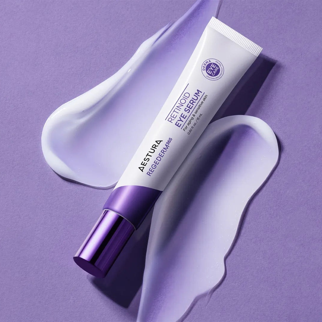 Skincare product with a purple background