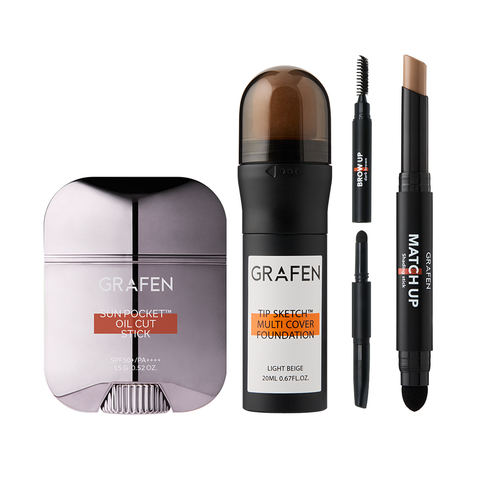 Grafen Full Set 4-Piece (Sun Pocket + Tip Sketch + Shading Stick + Brow Pencil) - No Sebum