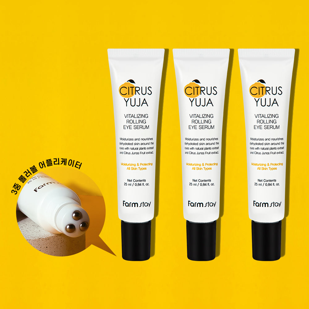 Farmstay Citrus Yuzu Vitalizing Rolling Eye Serum 25ml (3 pack)