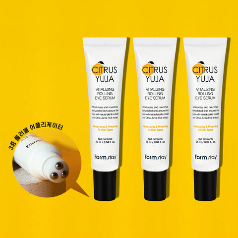 Farmstay Citrus Yuzu Vitalizing Rolling Eye Serum 25ml (3 pack)