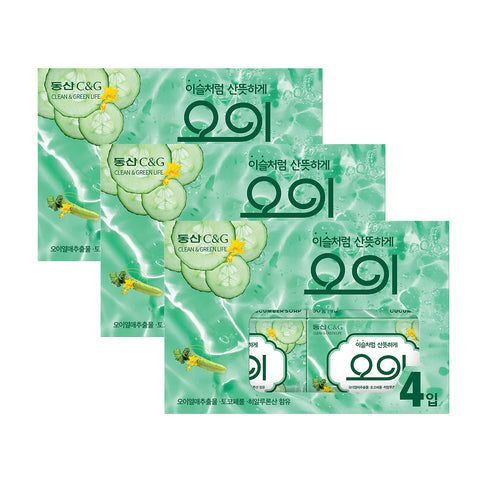 Clio Dongsan C&G Cucumber Soap 90g - 4 bars x 3 packs