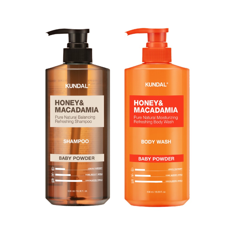 Kundal Nature Shampoo 500ml + Pure Body Wash 500ml (2-Piece set)