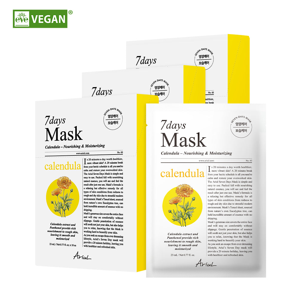 Ariul Seven Days Mask Pack Calendula (10 Sheets x 3 Packs)