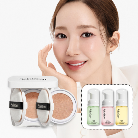 Saintfran Derma Skin Eclat Tint Cooling Cushion Pact 12g + Refill 12g (Random 30ml Bubble Essence Gift)