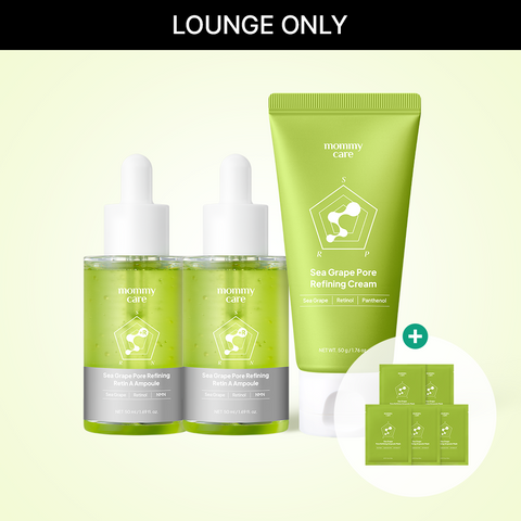 MommyCare Sea Grape Pore Refining Ampoule Duo 50ml x2 + Cream 50g (Includes 5 Sea Grape Pore Mask Sheets)