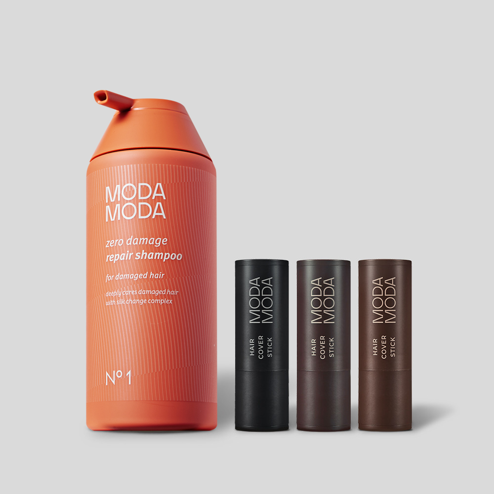 MODAMODA Zero Damage Repair Shampoo 500g + Pro Change Hair Cover Stick