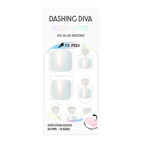 Dashing Diva Magic Press Pedicure White Fuzzy