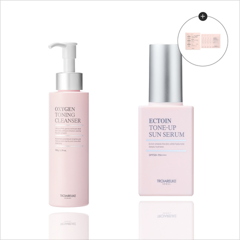 Troiareuke Ectoin Tone-Up Sun Serum 50ml + Oxygen Toning Cleanser 150ml