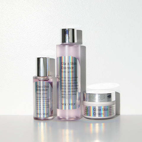 VELY VELY Glass Skin 3-Piece Set (Essence + Ampoule + Cream)