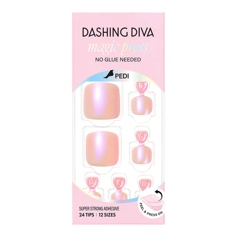 Dashing Diva Magic Press Pedicure Rose Pink Mirror