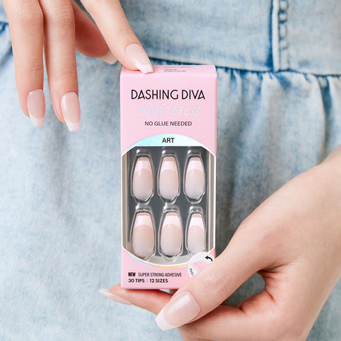 Dashing Diva Magic Press Pearl French (Coffin) Nail Tips