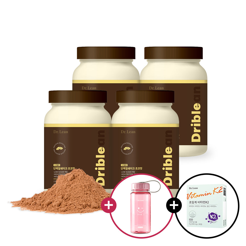 Dr. Lean Driblin Protein Shake WPI & Isolated Soy Protein Chocolate 490g x4 (Includes Shaker)