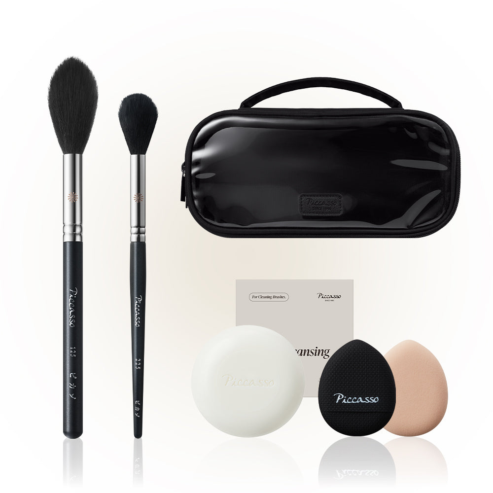 Picasso Airy Touch Powder & Blusher 2-Piece Set (125+225 + Double-Layer Pouch + Mini Soap + 2 Micro Puffs)