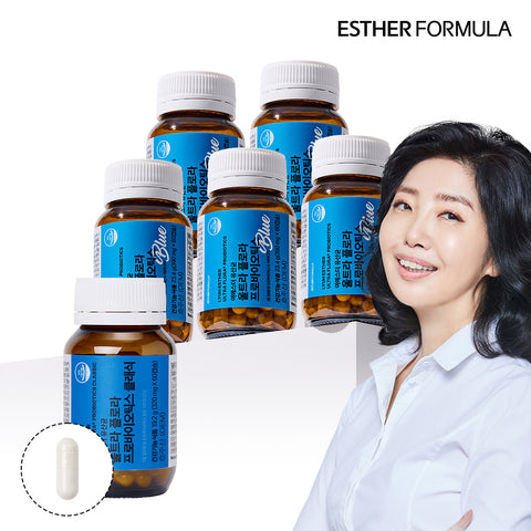 Esther Formula Ultra Flora Probiotics Blue 650 mg x 60 Capsules (6 Pack) 10 Billion CFU Guaranteed