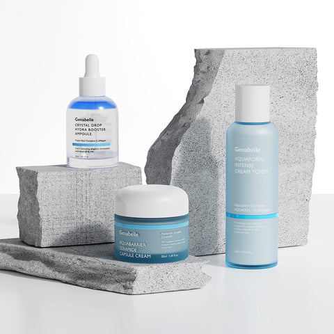 Genabelle Aqua Hydration 3-Piece Set (Cream Toner + Crystal Ampoule + Capsule Cream)