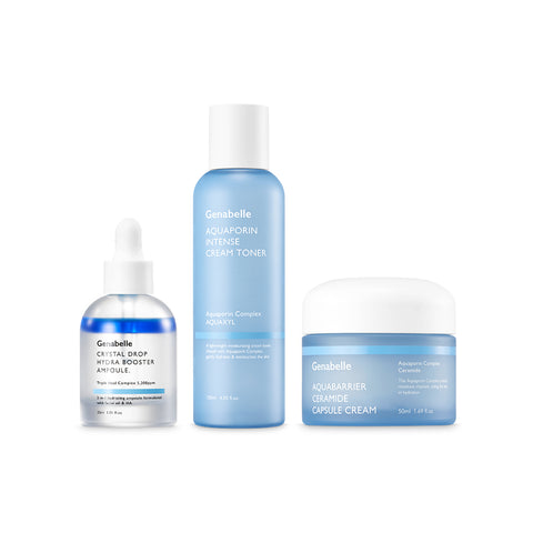 Genabelle Aqua Hydration 3-Piece Set (Cream Toner + Crystal Ampoule + Capsule Cream)
