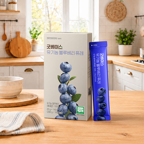 JungKwanJang Good Base Organic Blueberry Puree 20g x 14 sachets (2 pack)