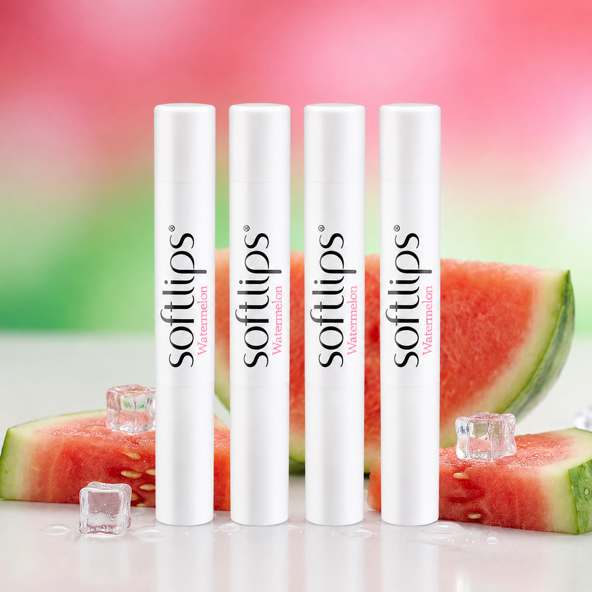 Mentholatum Softlips Watermelon Lip Balm 2g (4 Pack)