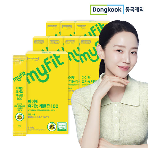 DongKook MyFit Organic Lemon Juice 100% Lemon Concentrate 14 sachets x 8 (112 sachets)