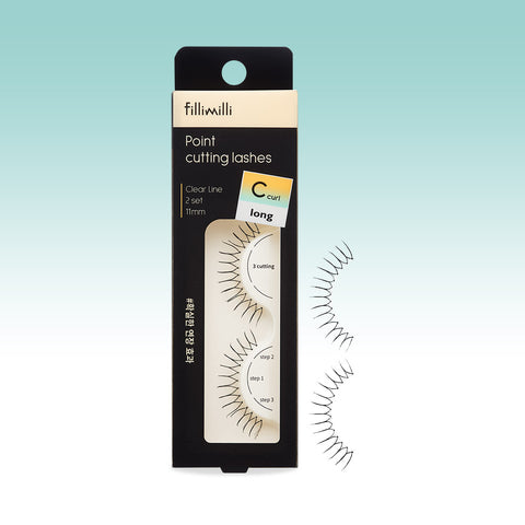 Fillimilli Point Cutting False Eyelashes 4 Styles (Super Long C 11mm / Natural J 10mm / Super Long JC 12mm / New Smoky J 12mm)