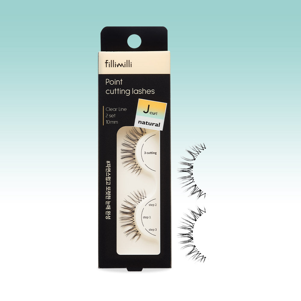 Fillimilli Point Cutting False Lashes 02 Natural J-Curl 10mm