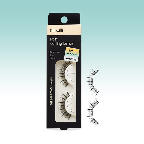 Fillimilli Point Cutting False Eyelashes 4 Styles (Super Long C 11mm / Natural J 10mm / Super Long JC 12mm / New Smoky J 12mm)