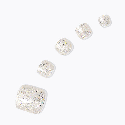 Dashing Diva Magic Press Pedicure Silver Sparkle