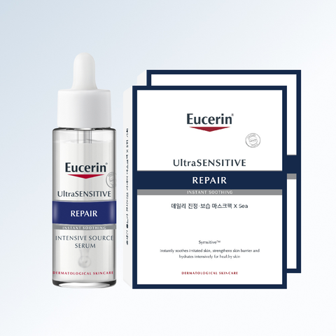Eucerin UltraSensitive Repair Intensive Serum 30ml + Mask Pack 10pcs 2-Piece Set