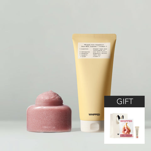 Whipped Vegan Pack Cleanser 130g + Vegan Pack Scrub 210g 2-Piece Set