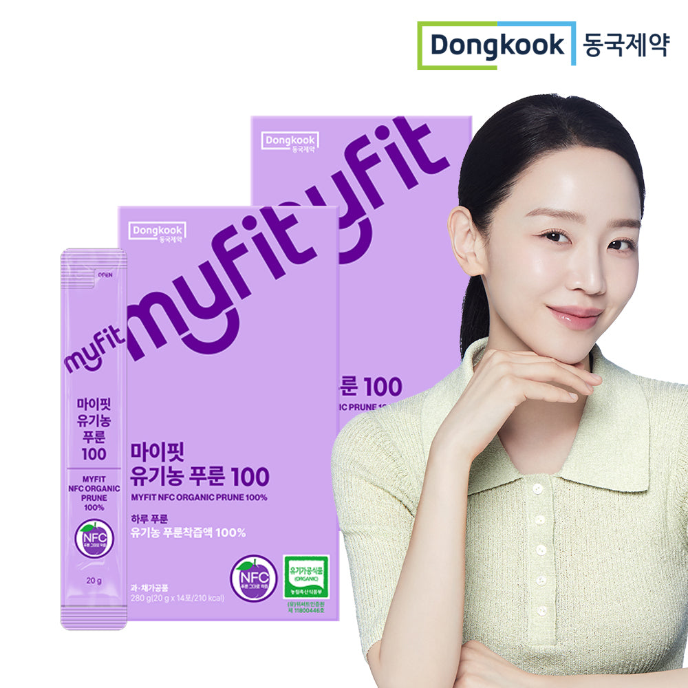 DongKook MyFit Organic NFC Prune 100 Concentrate Juice 2 Boxes (280 ml each)