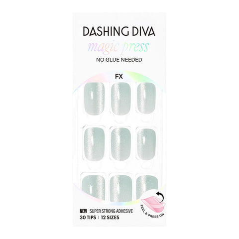 Dashing Diva Magic Press Mint Aurora (Regular Round) Nail Tips