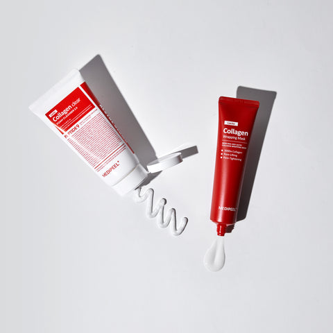 Medipeel Red Lacto Collagen Foam Cleanser 2.0 120ml + Collagen Wrapping Mask 70ml - 2-Piece Set (Hologram Gift Bag Included)