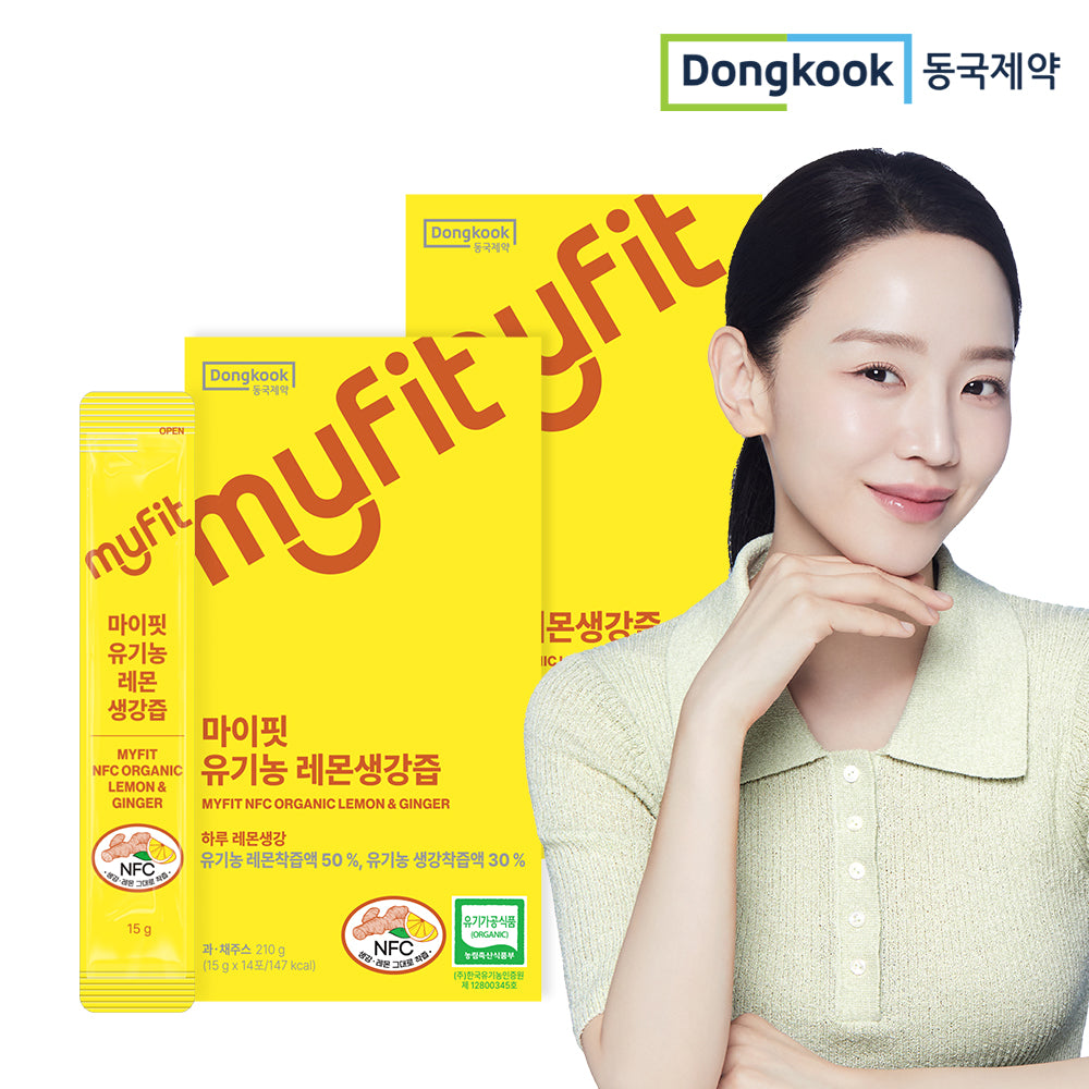 DongKook Pharmaceutical MyFit Organic Lemon Ginger Concentrate 100 Lemon Ginger Tea Stick 2 Boxes (420g)
