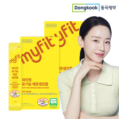 DongKook Pharmaceutical MyFit Organic Lemon Ginger Concentrate 100 Lemon Ginger Tea Stick 2 Boxes (420g)