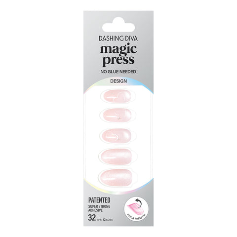 Dashing Diva Magic Press Blushing Heart (Almond) Nail Tips