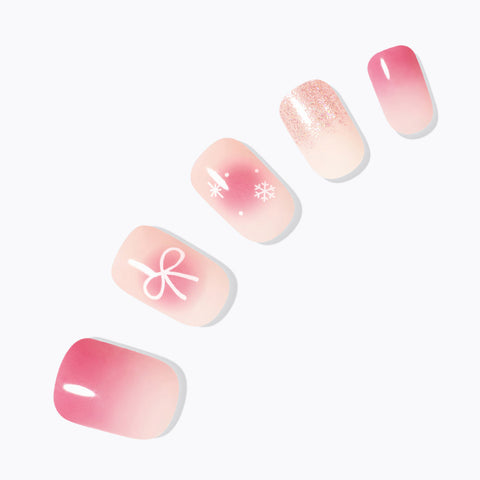 Dashing Diva Magic Press Pinky Ribbon (Regular Round) Nail Tips