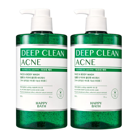 Happy Bath Deep Clean All-in-One Back Acne Body Wash 900g (2 pack)