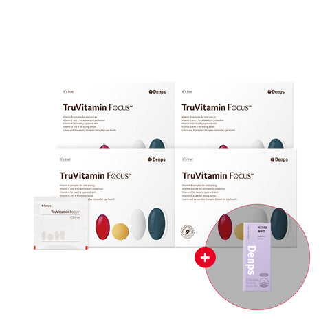 Denps TrueVitamin Focus Multivitamin Lutein & Zeaxanthin Eye Health Supplement 30 sachets x 4