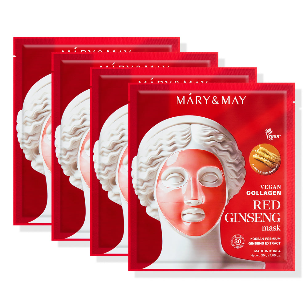 Mary&May Vegan Collagen Red Ginseng Gel Mask - 4 Pack