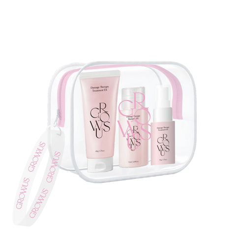 Growus Damage Therapy Travel Kit (Shampoo 50ml & Treatment 50ml & No-Wash Treatment 30ml)