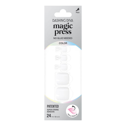 Dashing Diva Magic Press Pedicure Titanium White (MWK180P)