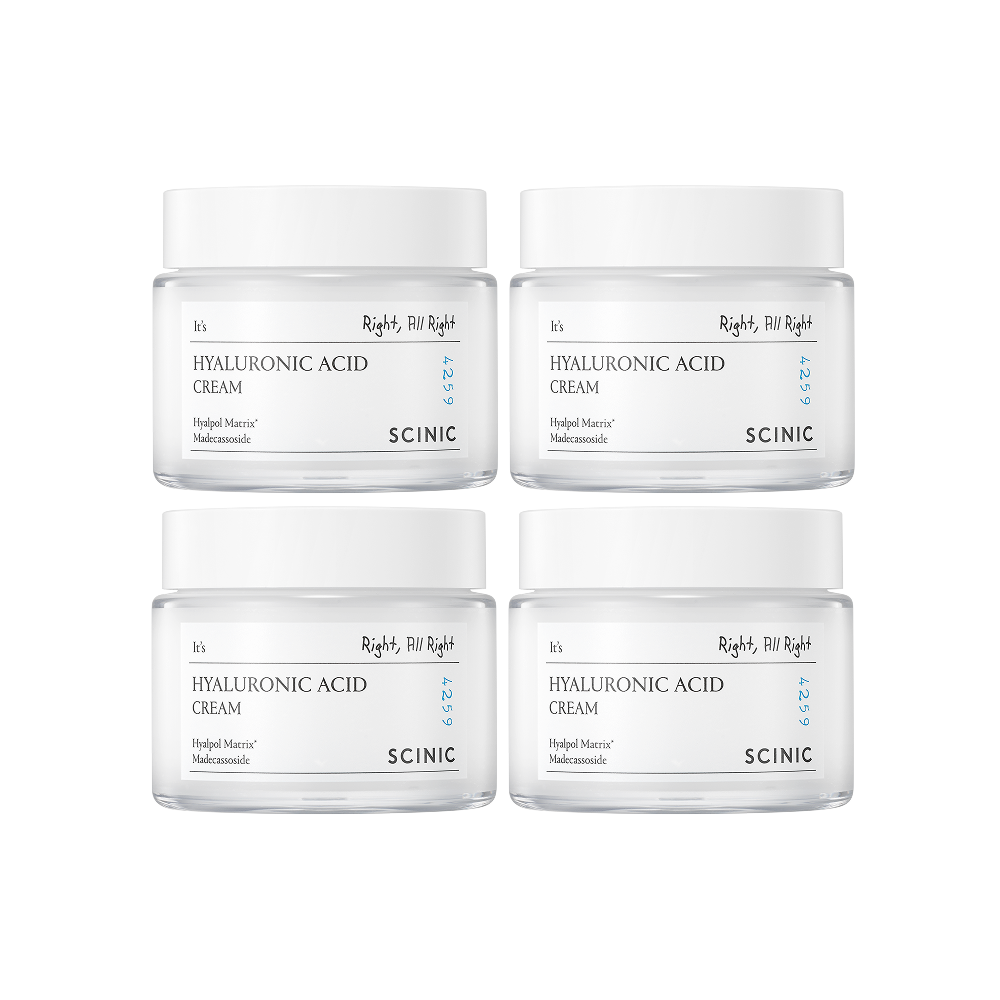 Scinic Hyaluronic Acid Low-Molecular Moisture Cream 80ml (4-Pack)